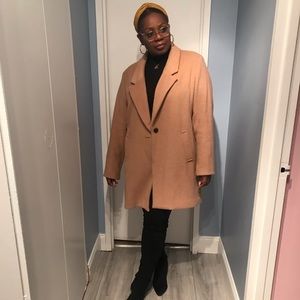 Tan Camel One button Car Jacket